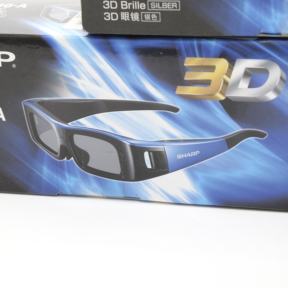 ▽496214 未開封品 SHARP シャープ 3Dメガネ 3点セット AN-3DG10 シルバー系 ブルー系 レッド系 AQUOS専用アクティブシャッター_画像2