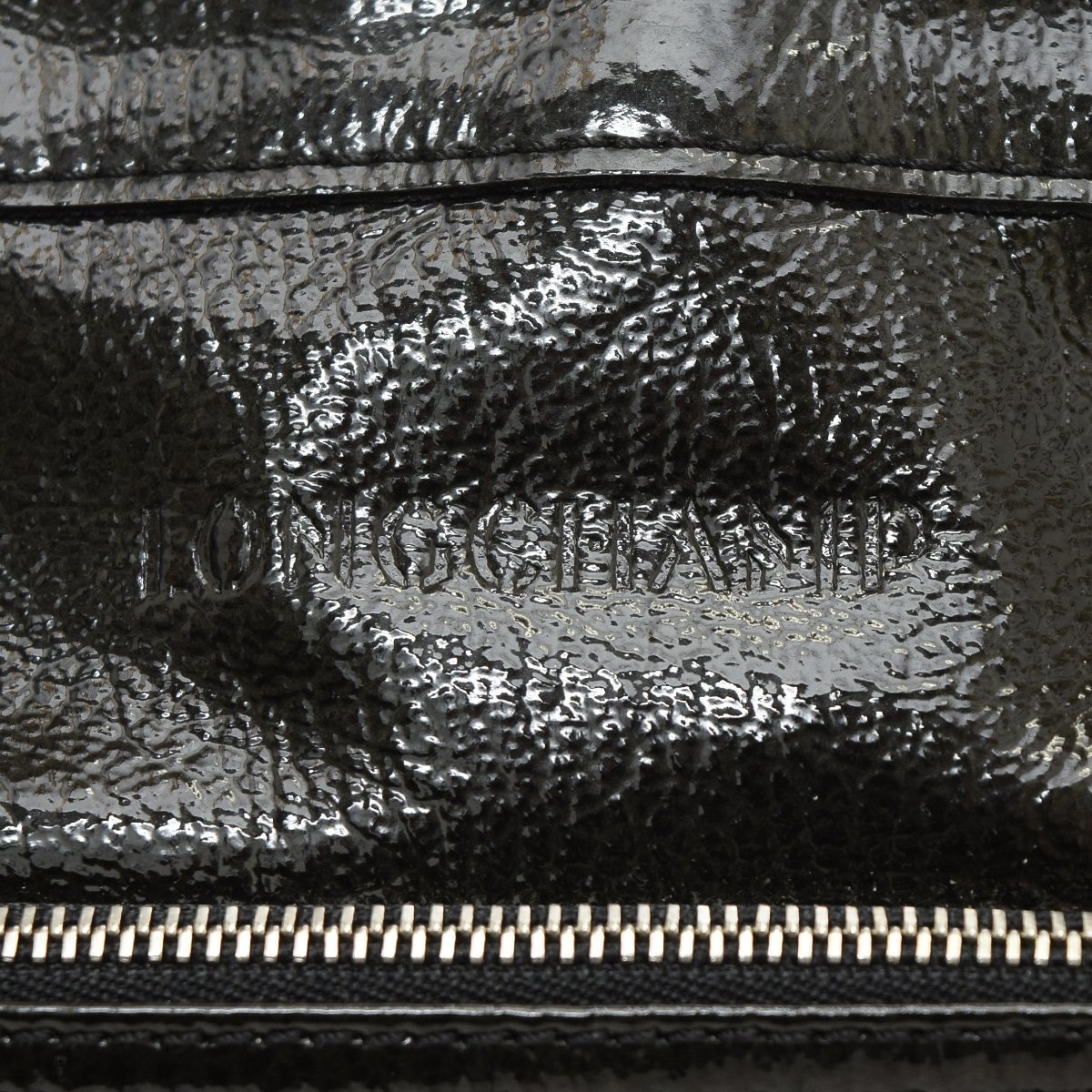 □498861 LONGCHAMP ロンシャン トートバッグ ハンドバッグ エナメルミニバッグ レディース ブラックの画像3