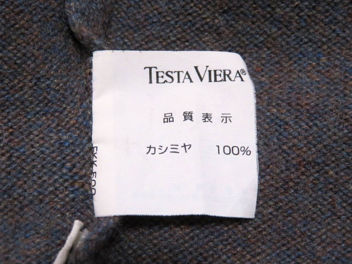 極美品 TESTAVIERA FUKAKI CASHMERE フカキ 深喜 高級カシミヤ100％ Vネックセーター ふわとろニット 極上の肌触り メンズウエア 紳士 L_画像5