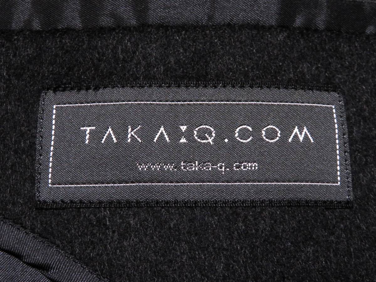 未使用に近い極美品 TAKA-Q CASHMERE タカキュー 高級カシミヤ100％ ステンカラーコート ロング丈 比翼仕立て 極艶 メンズアウター 紳士 L_画像7