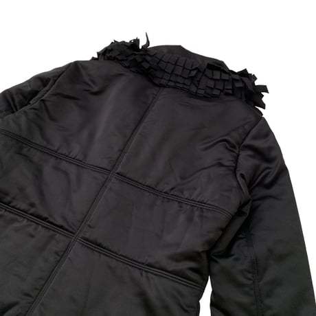 NA710さ@ ARMANI COLLEZIONI ショート丈 コートジャケット ブルゾン サイズ10/XL ブラック 黒_画像6