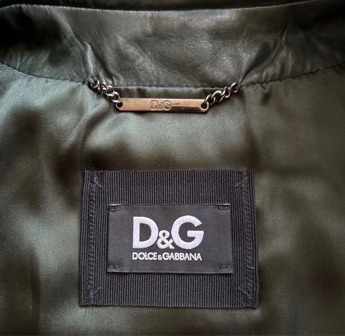 DOLCE&GABBANA/D&G ラムレザーライダース S(グリーン系)