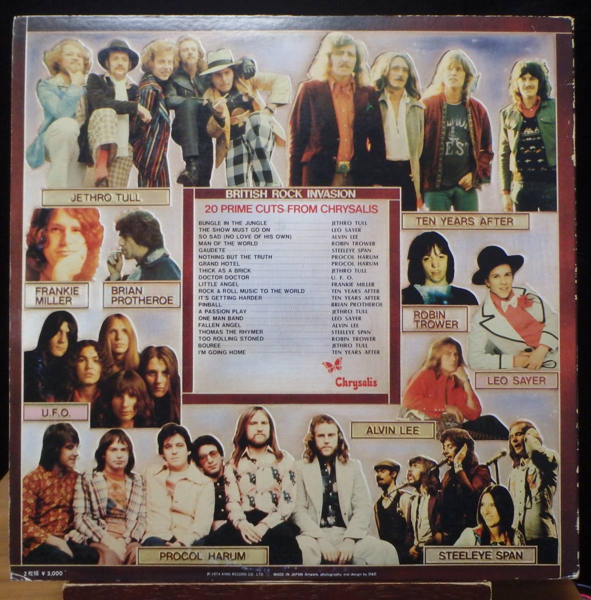 【VPS262】V.A.「British Rock Invasion 20 Prime Cuts From Chrysalis (ブリティッシュ?ロック?インヴェイジョン)」(2LP), 74 JPN Comp.