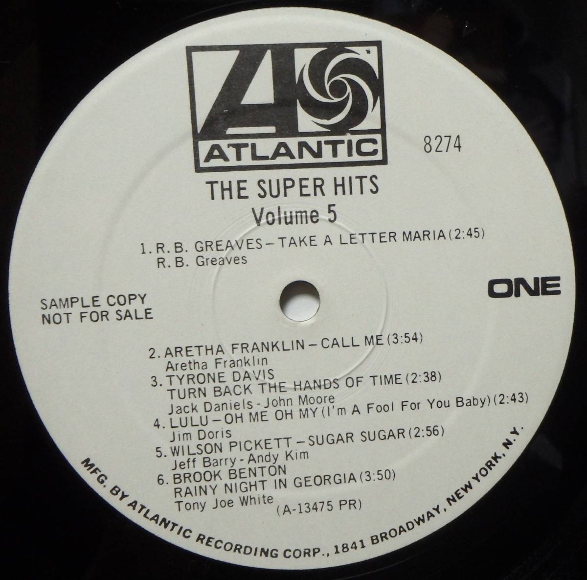 【VPS152】V.A.「The Super Hits Volume Five」, 70 US mono Original/Comp./Promo(白ラベル)　★ポップ・ロック/ソウル/ハード・ロック_画像5