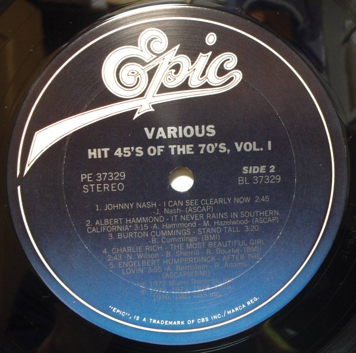 【VPS180】V.A.「Hit 45’s The 70’s, Vol.Ⅰ/Vol.Ⅱ」(LP2枚セット), 81 US Comp. ★ポップス/ポップ・ロック/ハード・ロック/ソウル_画像4