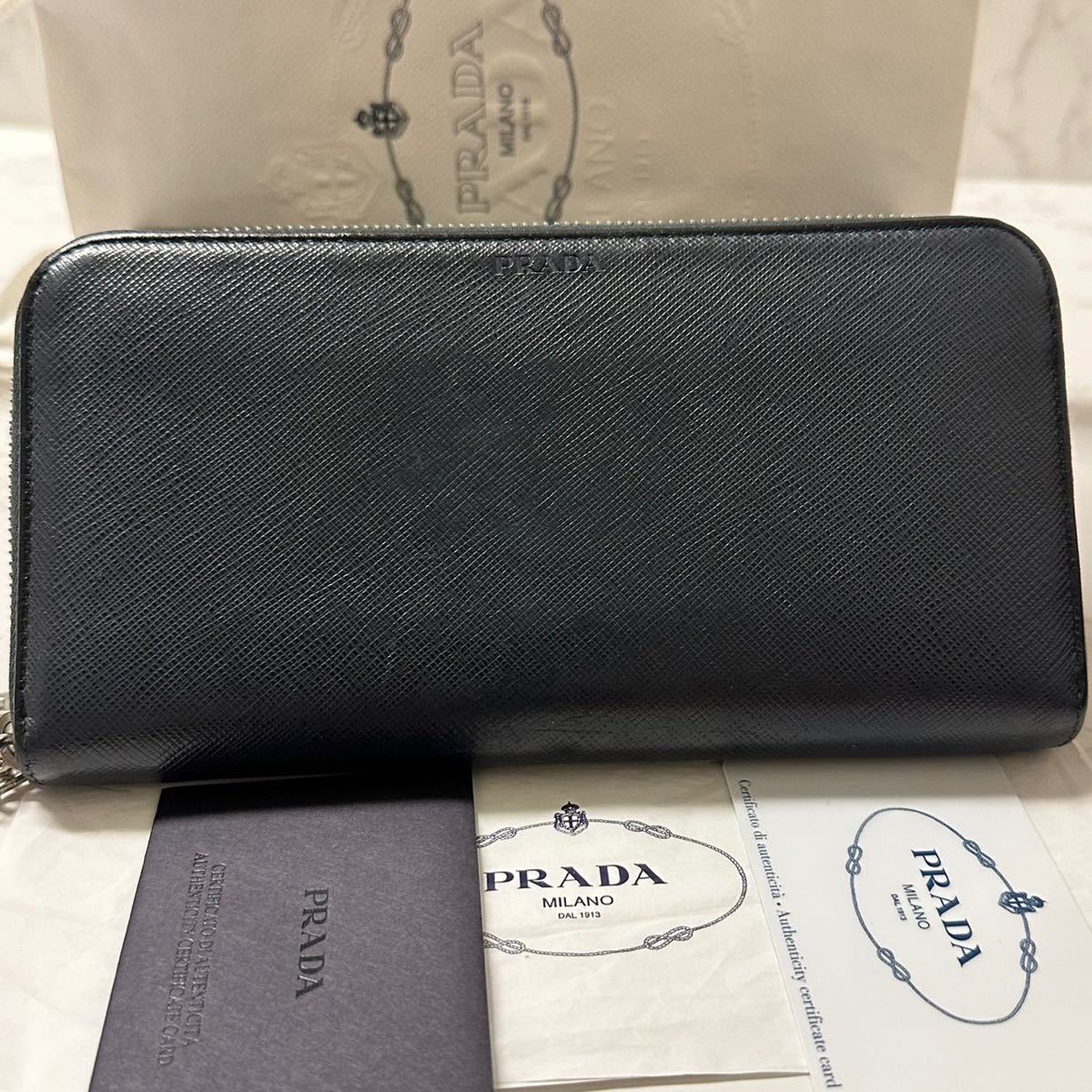 日本最大の プラダ PRADA 財布 長財布 サフィアーノレザー ラウンド