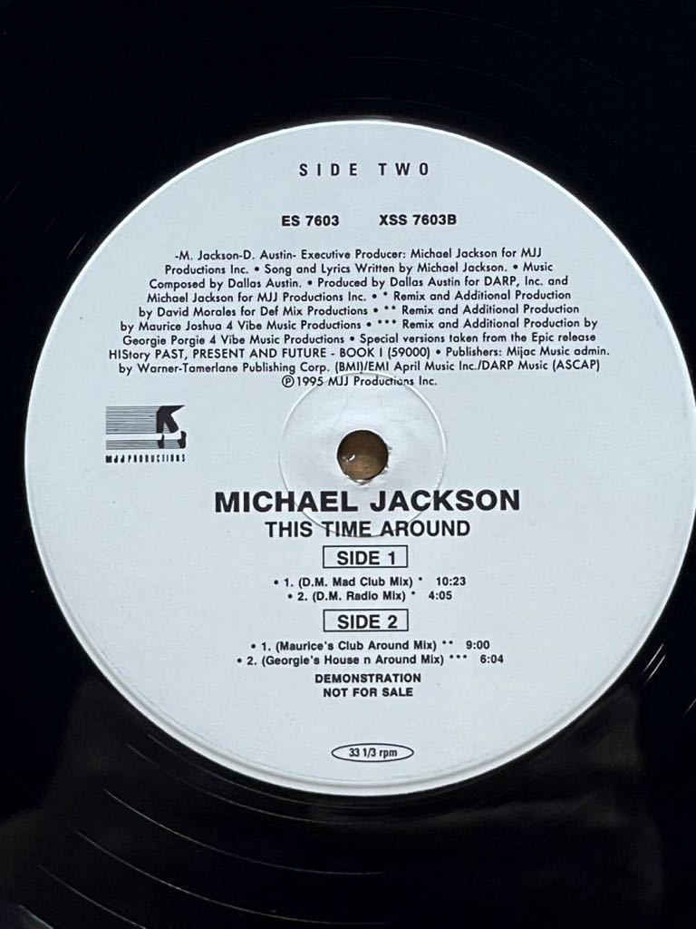 Michael Jackson - This Time Around Epic Dance - ES 7603, Epic Dance - ES 7604 2 Vinyl ,12 ,33 1/3 RPM ,Promo, Stereo US 1995_画像3
