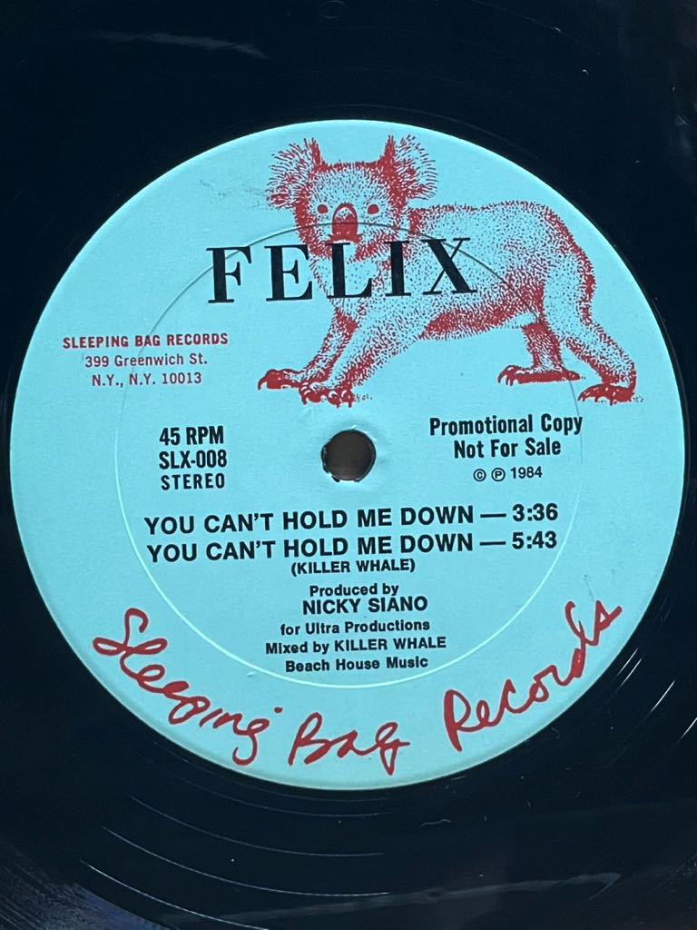 【 Nicky Sianoプロデュース！！】Felix - Tiger Stripes Sleeping Bag Records - SLX-8 ,Vinyl ,12 , 45 RPM, Stereo US 1984_画像3