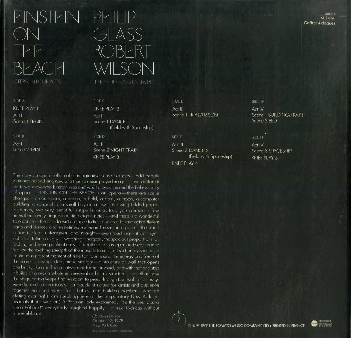 A00578507/●LP4枚組ボックス/フィリップ・グラス / ロバート・ウィルソン「The Philip Glass Ensemble - Einstein On The Beach (1979年_画像2