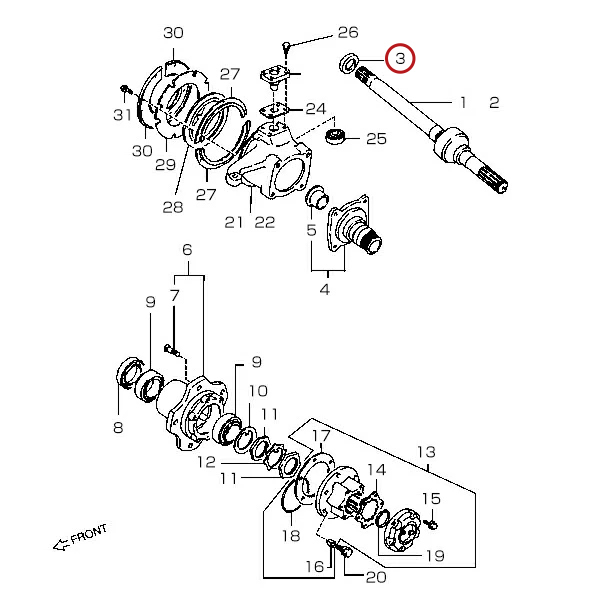 メール便送料無料 JA11 SJ30 JA71 JA12 JB23 ジムニー ドライブシャフト シール オイルシール ドラシャ エアロッカー_画像3