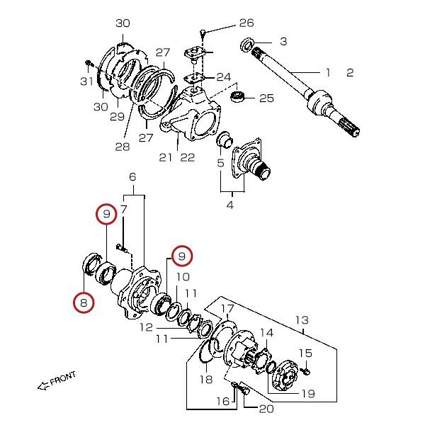 フロント ハブベアリング ジムニー JA11C/JA11V オイルシール付き 左右セット 両側 1台分 互換09265-41001 KOYO製_画像4