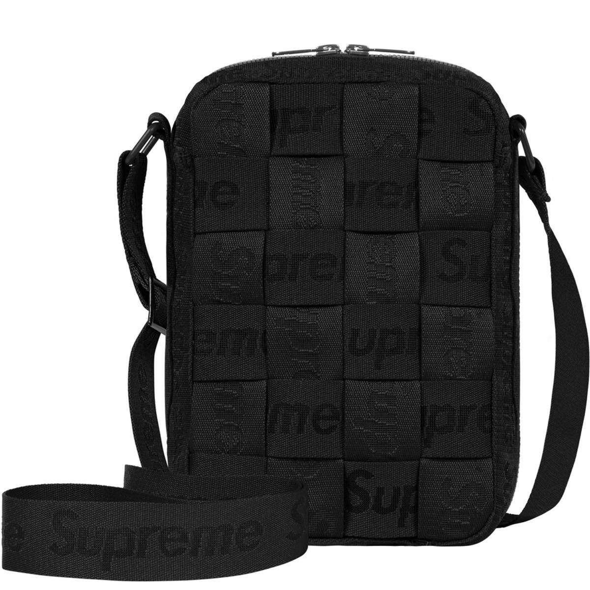 23SS Supreme Woven Shoulder Bag Black