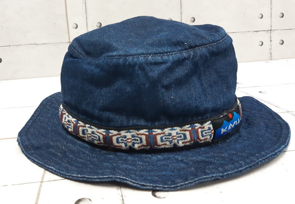 USA製 KAVU ストラップ バケットハット デニム 帽子 ハット カブー HATの画像3