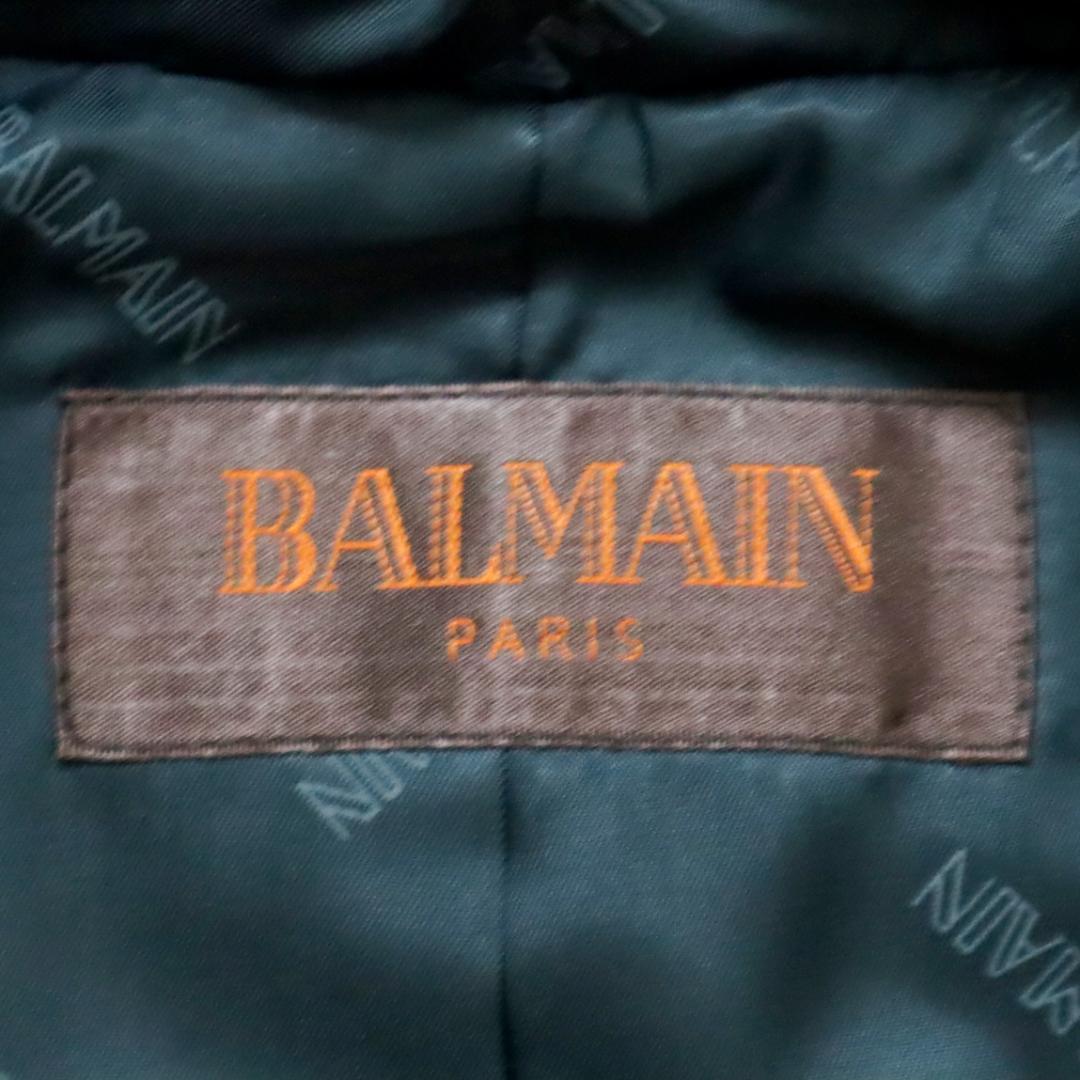[ превосходный товар ] Balmain /BALMAIN кожа длинное пальто мех лисы полупальто "даффл коут" овечья кожа кожа ягненка 