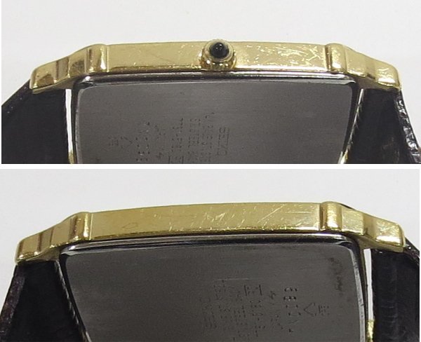 セイコー SEIKO DOLCE ドルチェ メンズ クオーツ 腕時計 14K SS 7731-5180 7N0099 スクエア 革ベルト_画像6