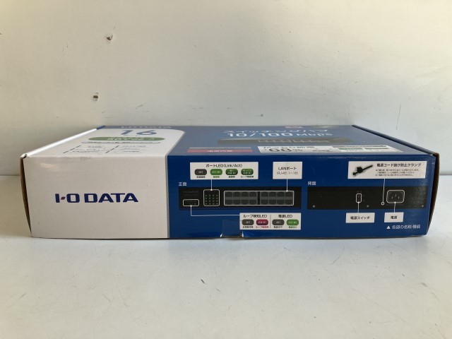 Ku323◆I.O.DATA アイ・オー・データ◆スイッチングハブ EEE省電力機能搭載 16ポート ETX-ESH16NCK 10/100Mbps ネットワーク 未使用 箱付_画像5