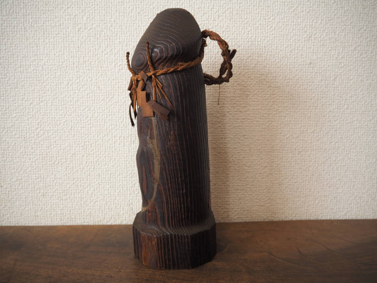 木製 木彫 一刀彫道祖神 男根像 24.5cm④◇彫刻 木彫り 春画 御 木製 木彫 一刀彫道祖神 男根像 24.5cm④◇彫刻 木彫り 春画 御