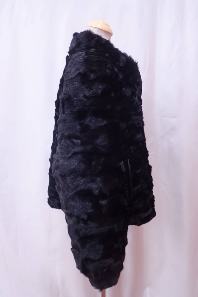 Jolie Elle ジョリーエル デザインミンク 高級毛皮コート 裾絞り ブラック Fサイズ 着丈56cm レディースコート ジャケット P12061_画像7