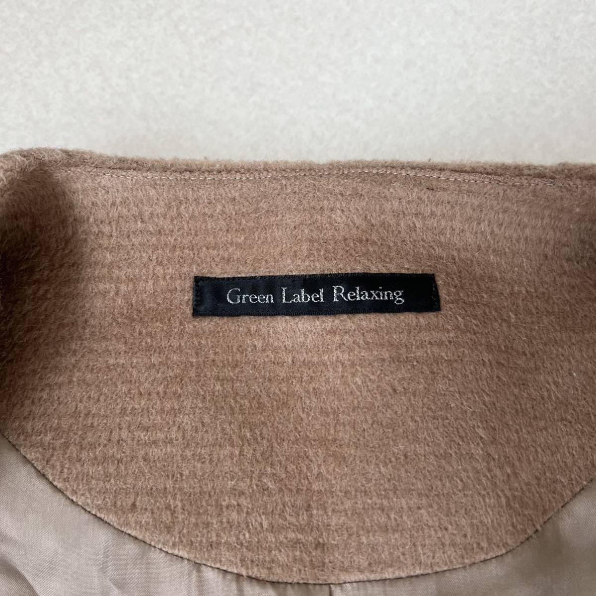 UNITED ARROWS green label relaxing グリーンレーベルリラクシング ノーカラー ロングコート ユナイテッドアローズ_画像4