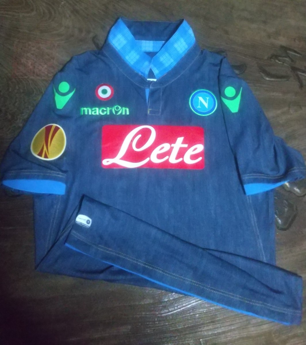 値下交渉 2014-15 UEFAヨーロッパリーグ SSCナポリ macron デニム オーセンティック 検/ 14 EUROPA LEAGUE NAPOLI DENIM AUTHENTIC KIT Y2K