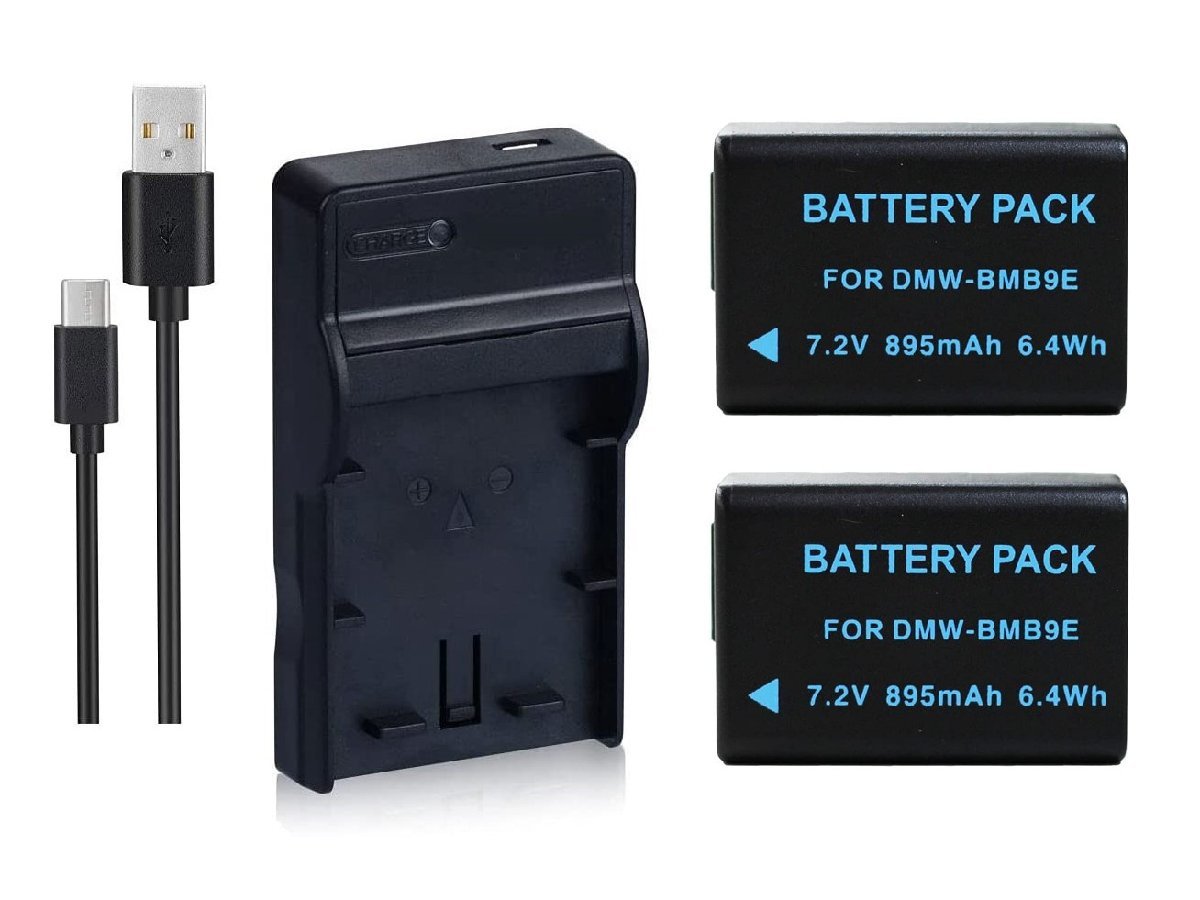 USB充電器 と バッテリー2個セット DC108 と Panasonic DMW-BMB9互換