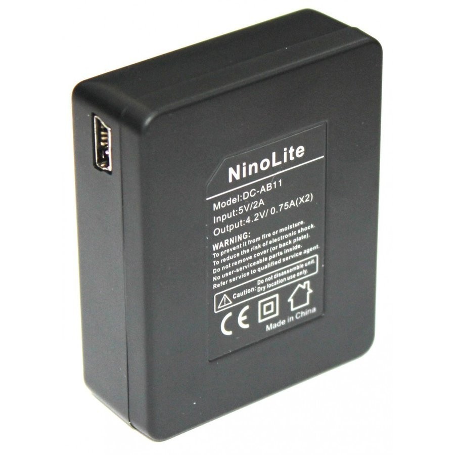 AB11_o アクションカメラ バッテリー 2個 と USB充電器 3点セット WiMiUS Q1 Q2 Q3 Q4 Q5 CEX115 H1 等対応 NinoLite AB-11の画像6