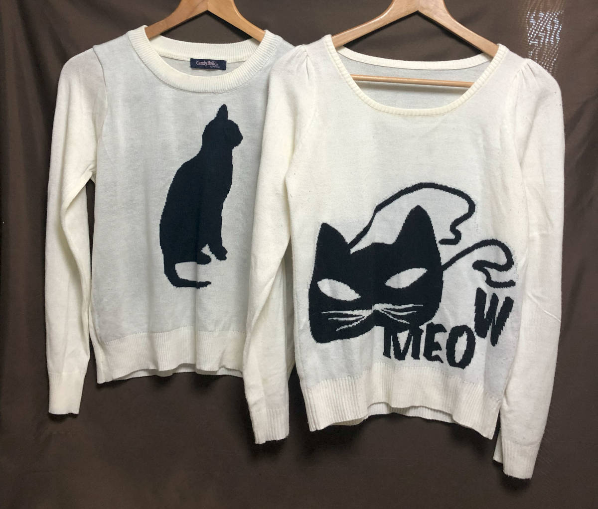 黒猫★ニャンコちゃんセーター２枚組★MURUA & Candy Holicのセット_画像1