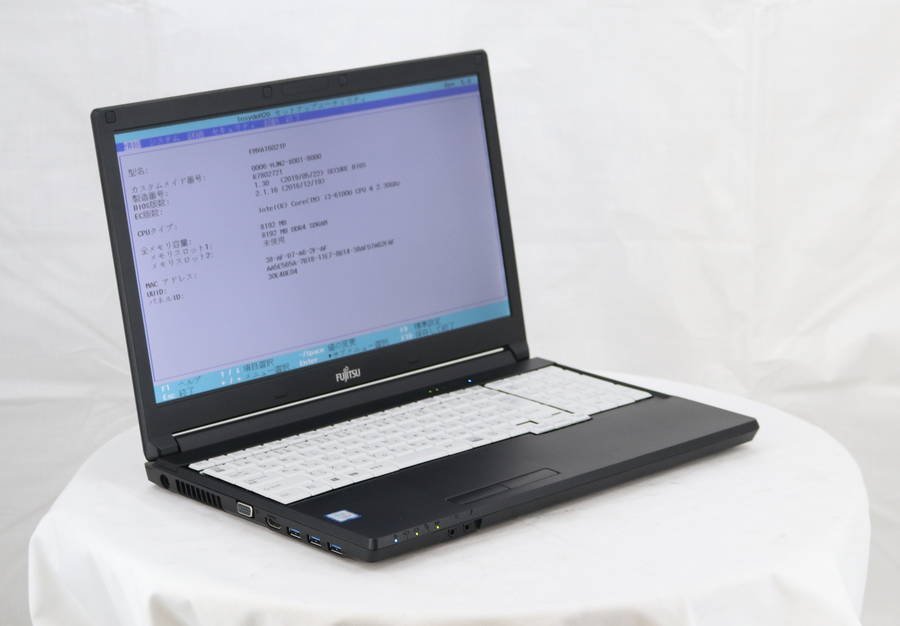 FUJITSU FMVA1602TP LIFEBOOK A576/PX　Core i3 6100U 2.30GHz 8GB 500GB■現状品_画像2