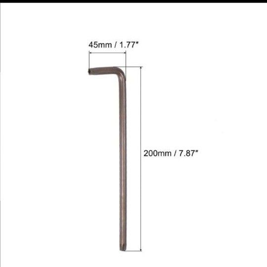 uxcell T45免震トルクスレンチ 星キービットレンチ L状 S2スチール製 アーム長さ200mm