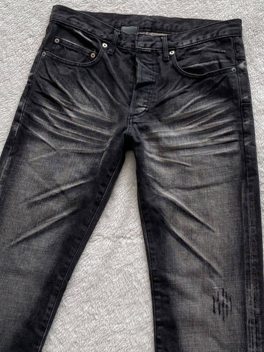 03AW DIOR size29 爪痕ブリーチ加工デニムパンツ スリム ジーンズ ブラック 黒 DIOR HOMME 国内正規 ディオールオム エディースリマン_画像2