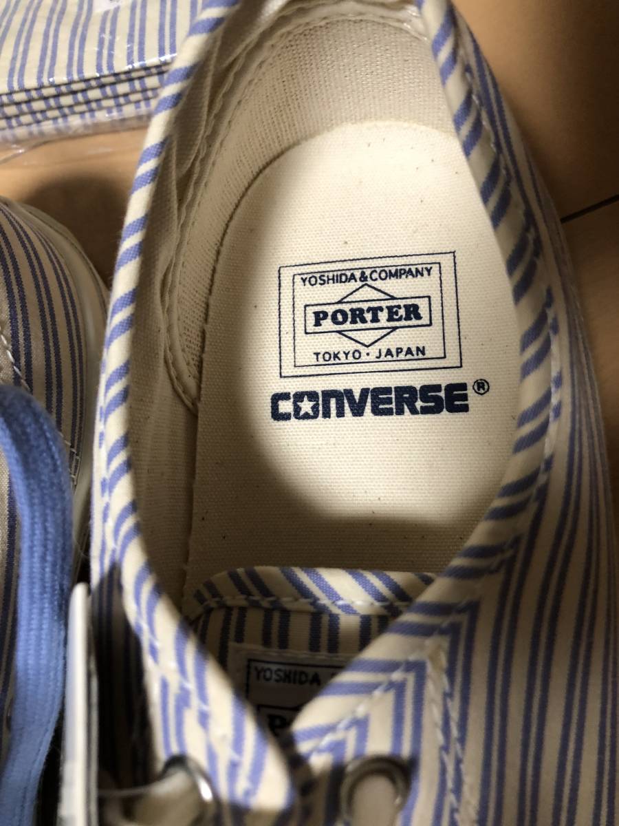 PORTER ポーター別注 CONVERSE ジャック パーセル 限定品 靴ひも2色+同生地製のシューズケース付き 26cm 送料無料です!!_このロゴは他にないです ご検討ください