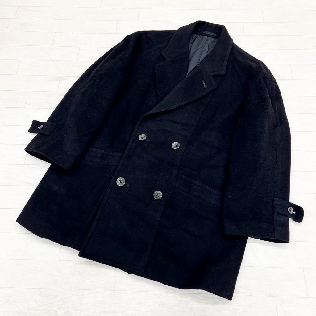 1277* made in Japan Roberta di Camerino Roberta di Camerino tops pea coat double long sleeve cashmere 100 black men's S
