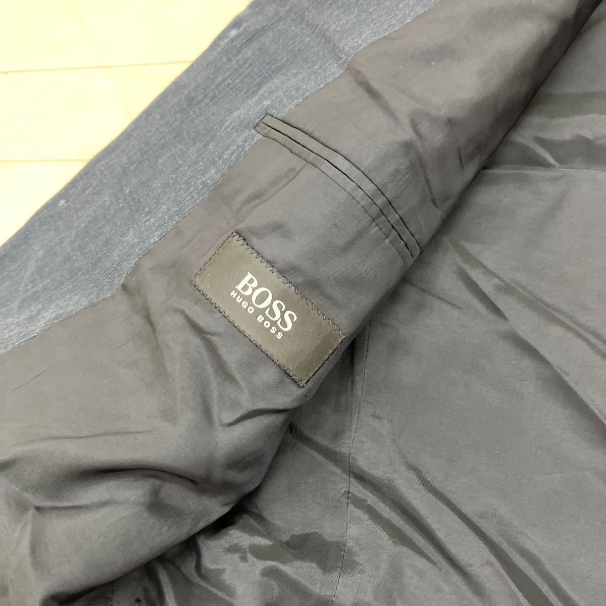 1281◎ HUGO BOSS ヒューゴ ボス トップス テーラード ジャケット シングル 3ボタン 長袖 ダークグレー メンズ_画像5