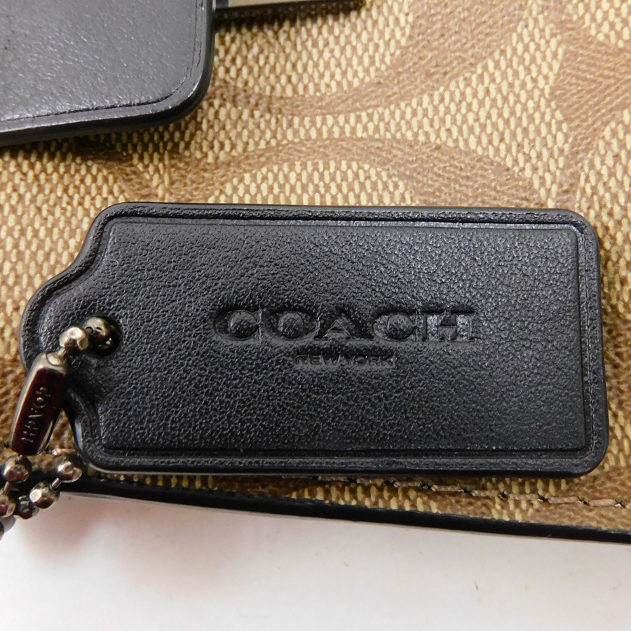 1円 ■ 美品 コーチ セカンド F29508 ブラウン系 PVC×レザー メンズ おしゃれ 通勤 通学 COACH ■E.Bmo.Ar-28_画像9