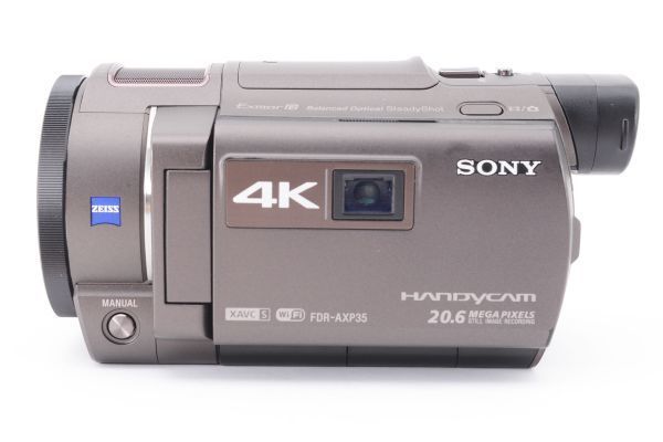 ◆訳あり◆ ソニー SONY Handycam FDR-AXP35 TIC ブラウン 4K デジタル ビデオカメラ 光学10倍 プロジェクター機能搭載 現状 #3706