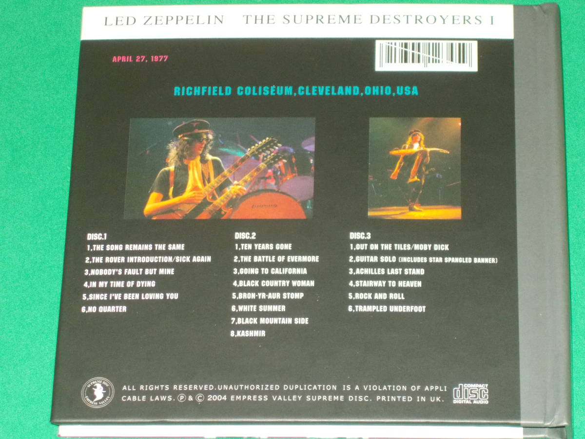 Led Zeppelin レッド・ツェッペリン★THE SUPREME DESTROYERS I (3CD)★EMPRESS VALLEY★エンプレスバレイ★バインダー型ジャケット仕様の画像2