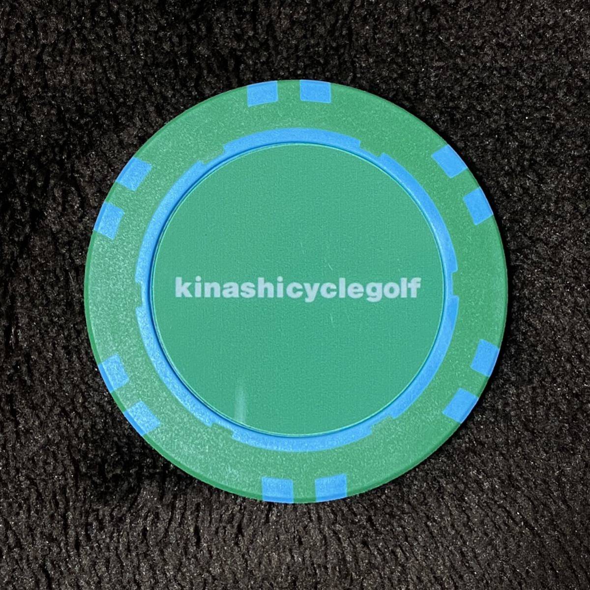 新品 KINASHICYCLE 木梨サイクル ゴルフマーカー　カジノチップ コイン グリーン_画像1