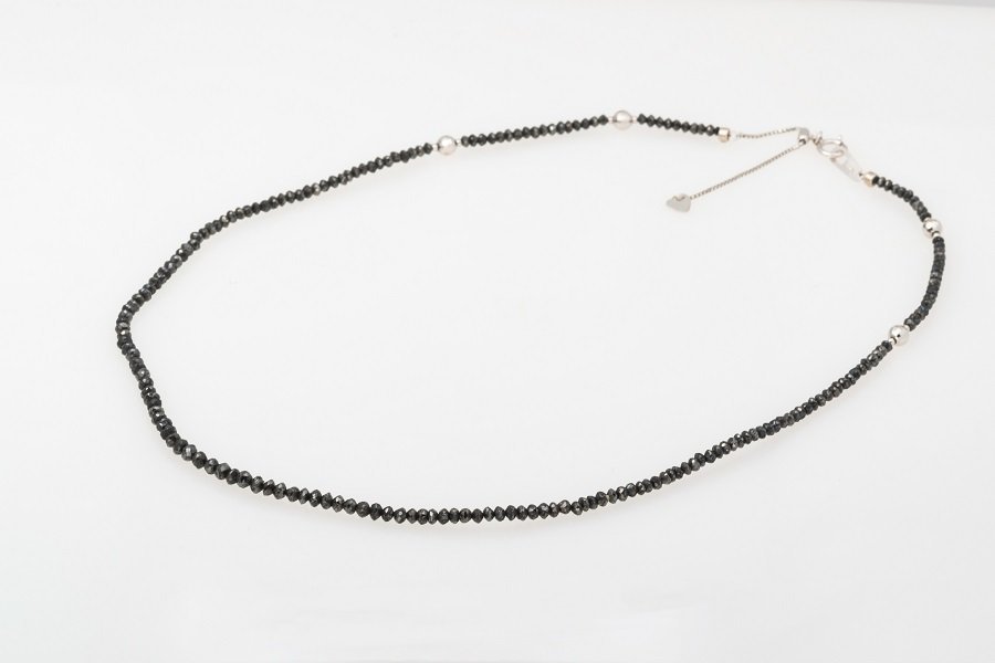 K18WG ブラックダイヤモンド ネックレス(マグネット付き) 品番n21-150