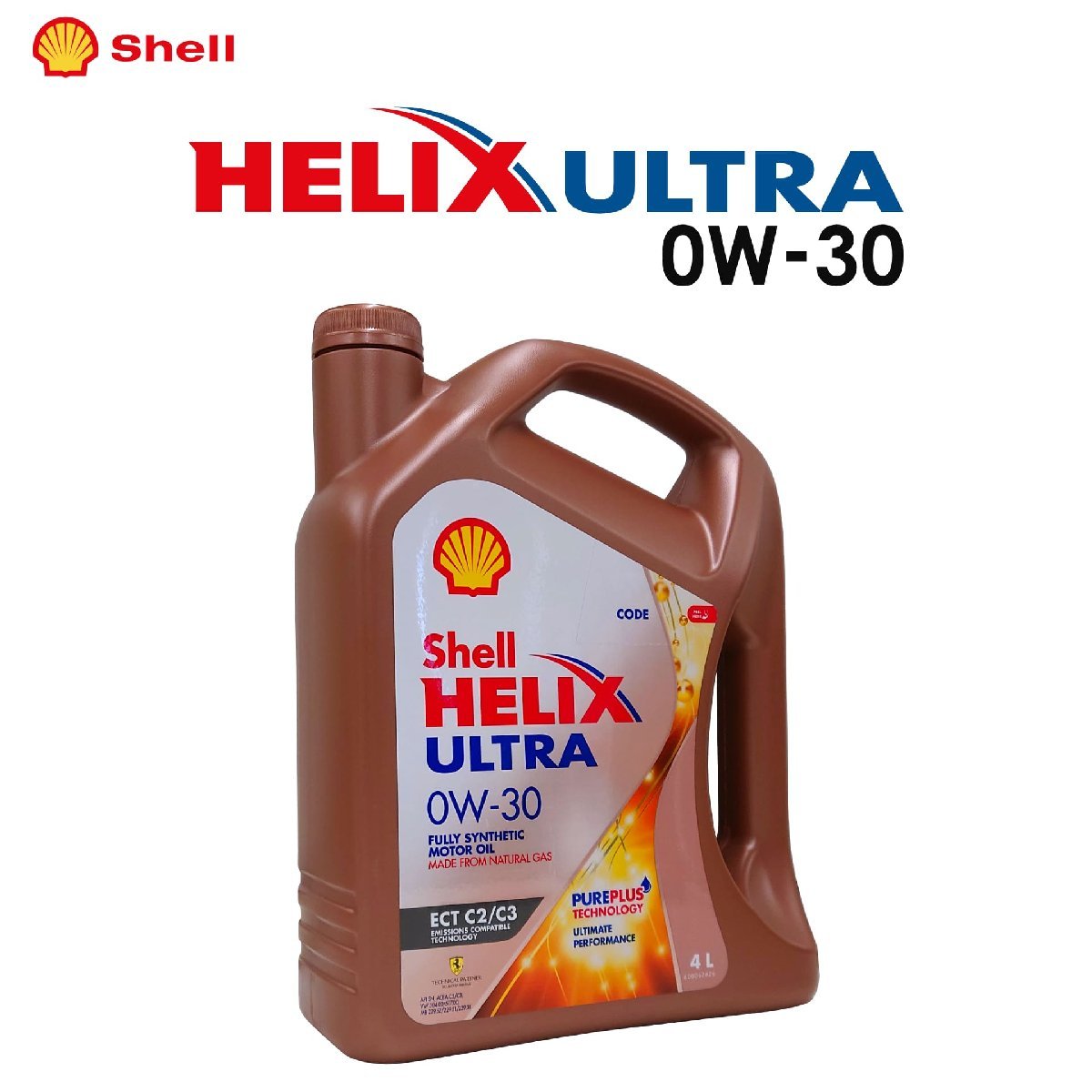 Shell HELIX ULTRA ECT (シェル ヒリックス ウルトラ ECT) 0W-30 4L エンジンオイル_送料無料1本価格です。