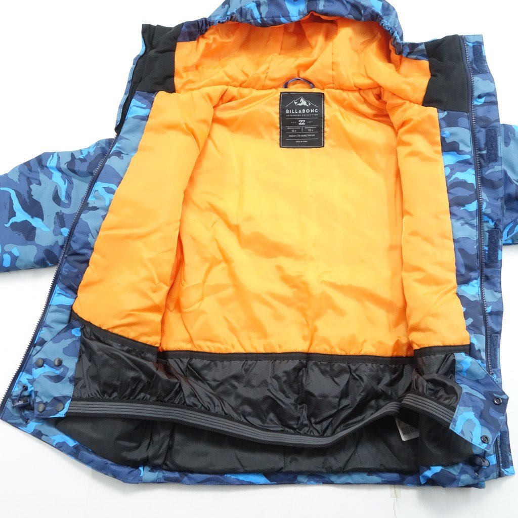 中古 キレイ 2019年頃 BILLABONG 迷彩柄/ブルー KIDS 140cmサイズ スノーボードジャケットウェア ビラボン_画像5