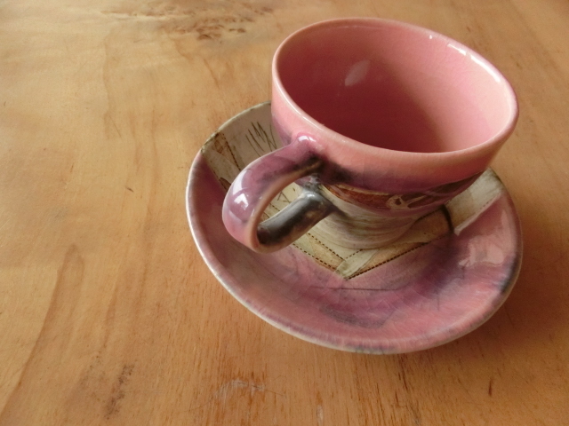 ◆美濃焼 鶴琳窯 新品 ＰＩＮＫ ピンク コーヒー碗皿 新品◆_画像6