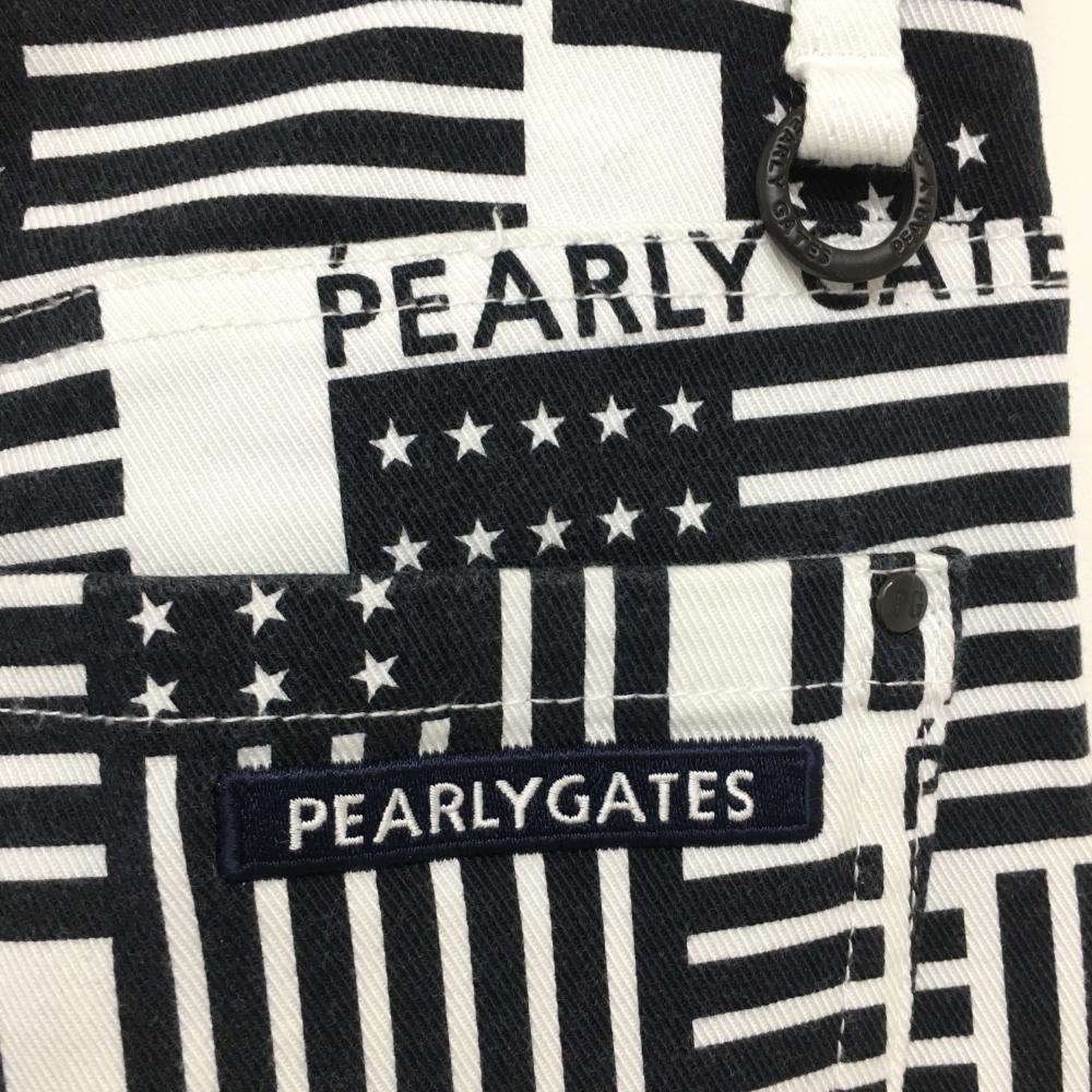 パーリーゲイツ パンツ 白×黒 星条旗柄 ストレッチ メンズ 4(M) ゴルフウェア PEARLY GATES_画像3
