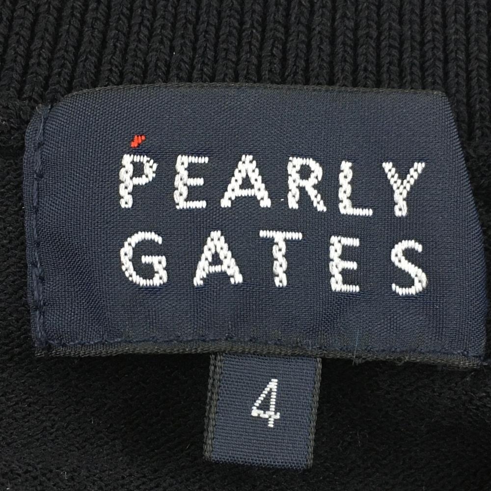 【超美品】パーリーゲイツ セーター 黒×白 ニット コットン混 薄手 メンズ 4(M) ゴルフウェア PEARLY GATES_画像5