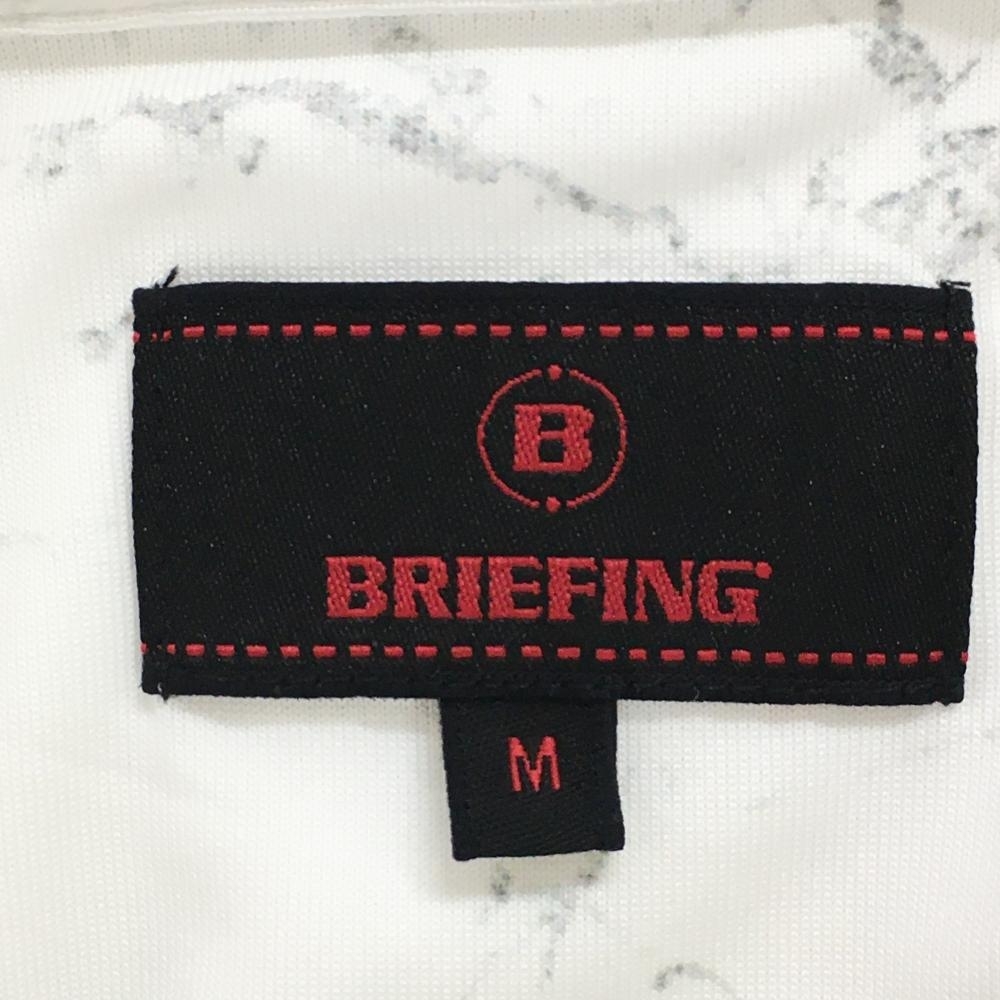 【超美品】ブリーフィング 半袖ポロシャツ 白 総柄 大理石柄 メンズ M ゴルフウェア 2023年モデル BRIEFINGの画像4
