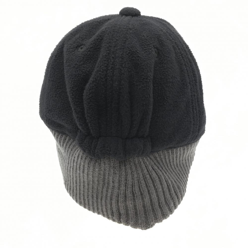 [ beautiful goods ] Mizuno ear present . attaching cap black × gray fleece × knitted breath Thermo .F(56-60cm) Golf wear MIZUNO