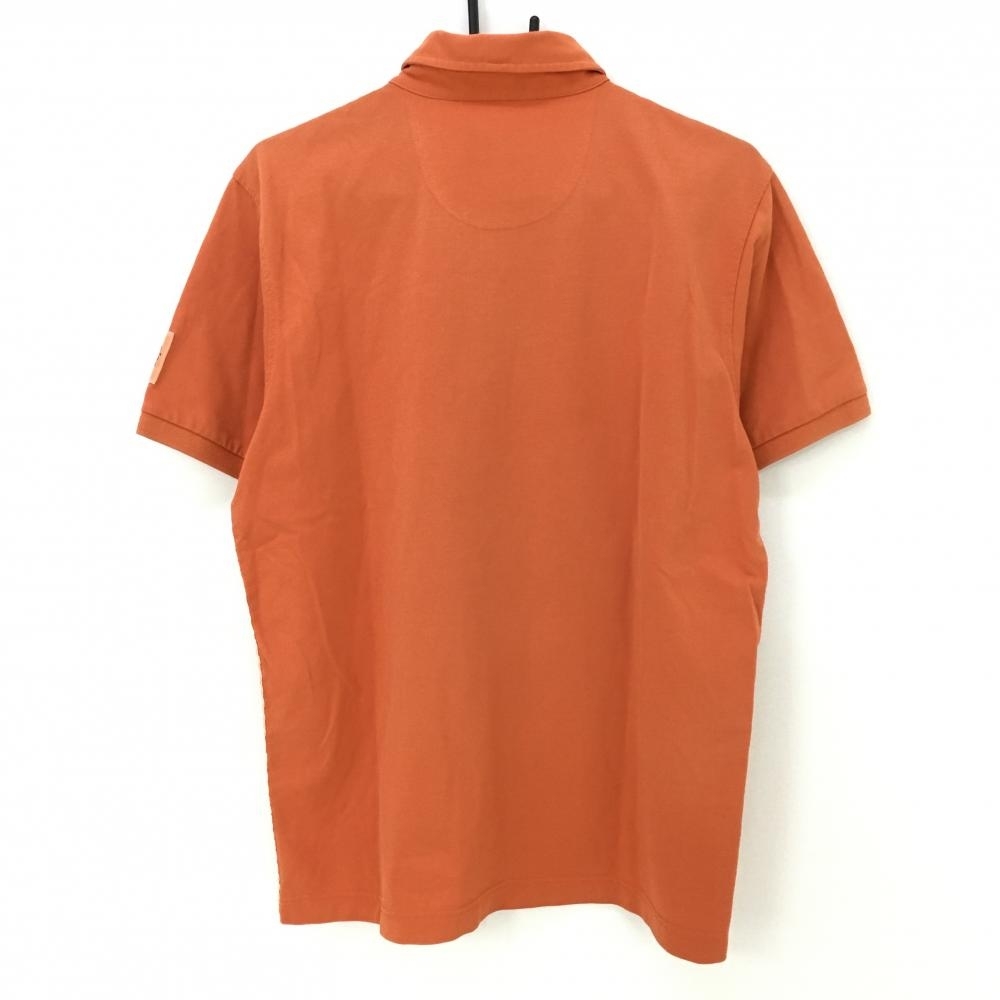 23区 半袖ポロシャツ オレンジ サイドライン ワッペン メンズ XL ゴルフウェア 23区_画像2