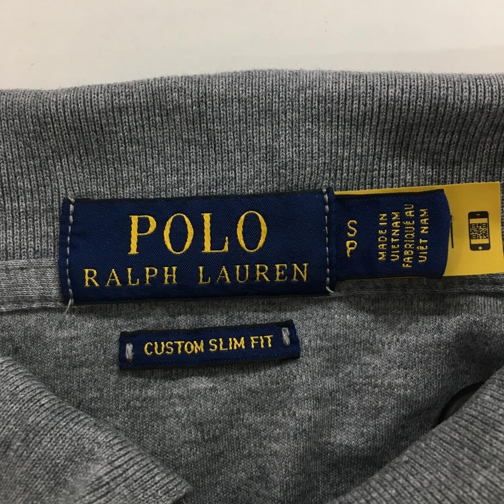 【美品】ポロbyラルフローレン 半袖ポロシャツ グレー 胸元刺しゅう メンズ Ｓ/Ｐ ゴルフウェア Ralph Lauren_画像4