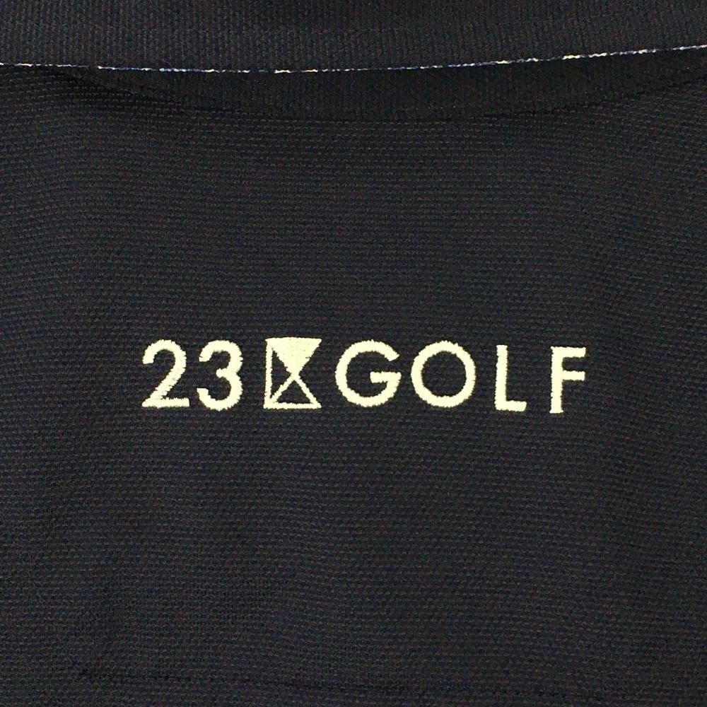 【美品】23区ゴルフ 半袖ポロシャツ ネイビー ロゴ刺しゅう 内側一部ペイズリー柄 メンズ L ゴルフウェア 23区の画像5