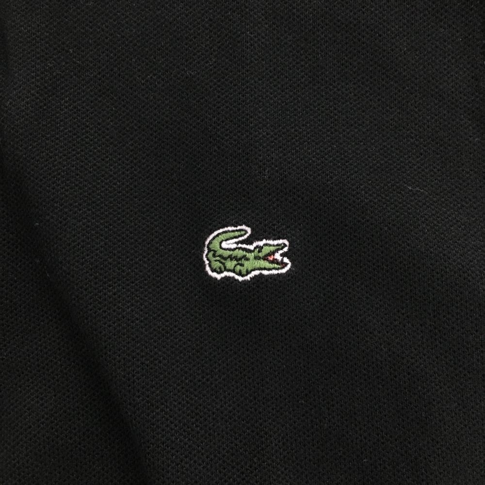 【美品】ラコステ ノースリーブポロシャツ 黒 無地 レディース 40(Ｌ) ゴルフウェア LACOSTE_画像3