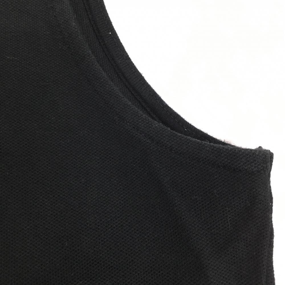 【美品】ラコステ ノースリーブポロシャツ 黒 無地 レディース 40(Ｌ) ゴルフウェア LACOSTE_画像6